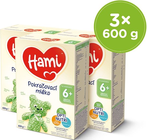 HAMI 3x Pokračovací kojenecké mléko 600 g 6+ - obrázek 1