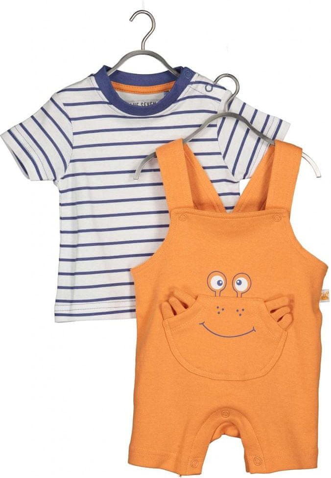 Blue Seven dětský set tričko a laclové kalhoty 422133 X 56 oranžová - obrázek 1