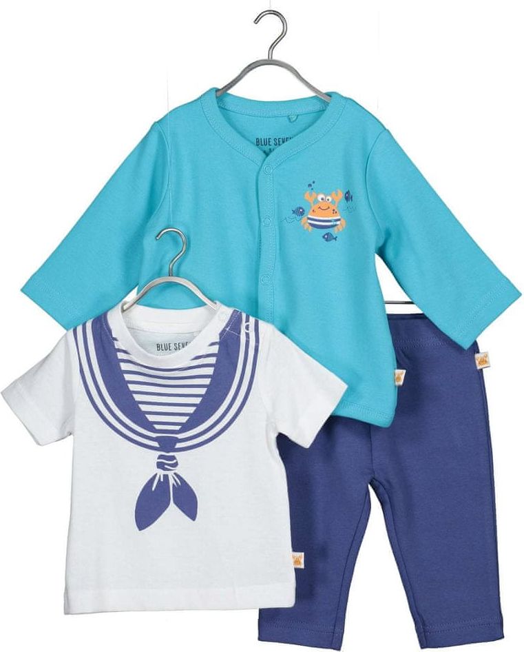 Blue Seven chlapecký set tričko, tepláky, kabátek 422134 X 56 modrá - obrázek 1
