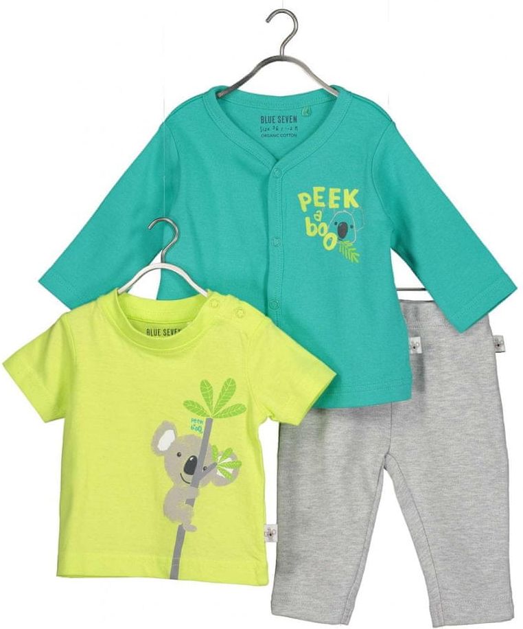 Blue Seven dětský set tričko, tepláky, kabátek 422137 X 56 zelená - obrázek 1