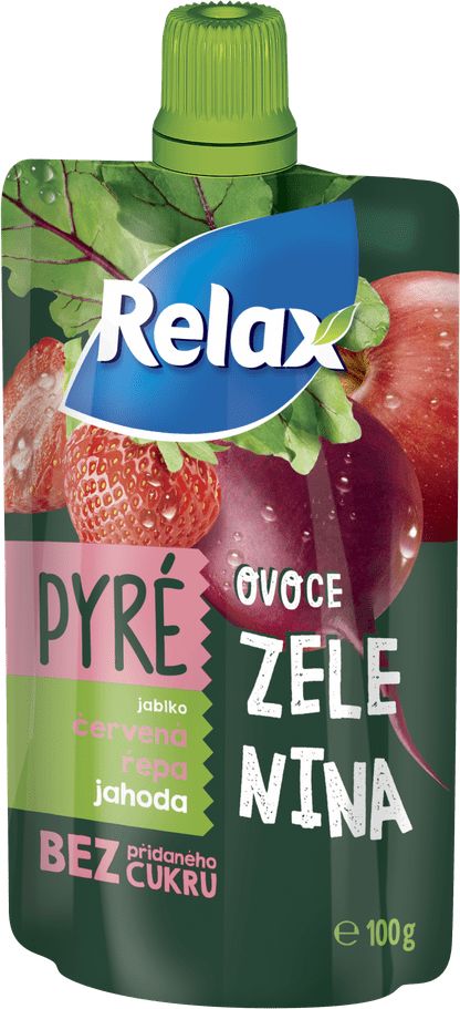 Relax zeleninové pyré jablko-ČERVENÁ ŘEPA-JAHODA 12x 100g - obrázek 1
