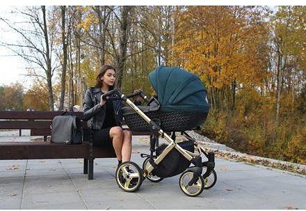 Kočárek Kunert Tiaro Premium 2021 dvojkombinace Zlatý rám - black/light grey - obrázek 22