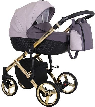 Kočárek Kunert Tiaro Premium 2021 dvojkombinace Zlatý rám - black/violet - obrázek 1