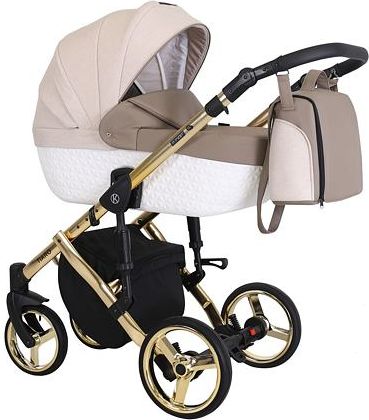 Kočárek Kunert Tiaro Premium 2021 dvojkombinace Zlatý rám - white/beige - obrázek 1