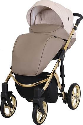 Kočárek Kunert Tiaro Premium 2021 dvojkombinace Zlatý rám - white/beige - obrázek 2