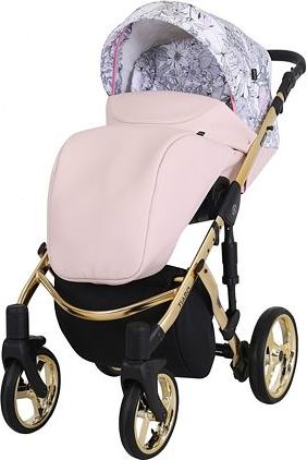 Kočárek Kunert Tiaro Premium 2021 dvojkombinace Zlatý rám - white/flowers - obrázek 2