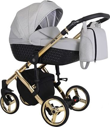 Kočárek Kunert Tiaro Premium 2021 trojkombinace Zlatý rám - black/light grey - obrázek 1