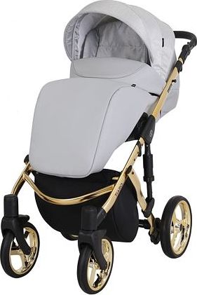 Kočárek Kunert Tiaro Premium 2021 trojkombinace Zlatý rám - black/light grey - obrázek 2