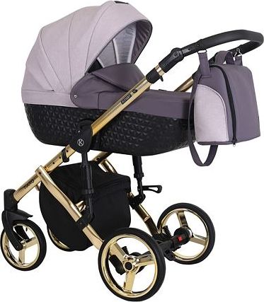 Kočárek Kunert Tiaro Premium 2021 trojkombinace Zlatý rám - black/violet - obrázek 1