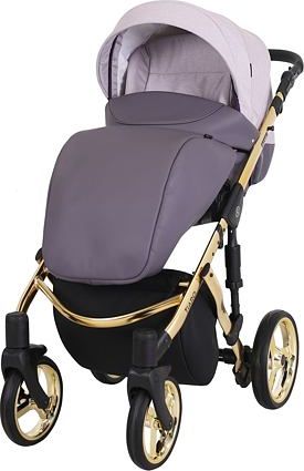 Kočárek Kunert Tiaro Premium 2021 trojkombinace Zlatý rám - black/violet - obrázek 2