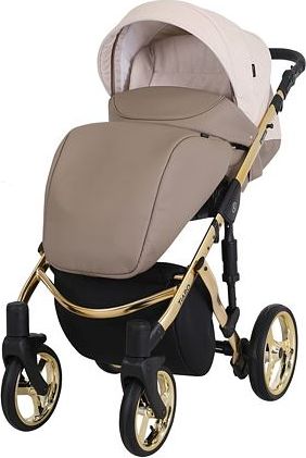 Kočárek Kunert Tiaro Premium 2021 trojkombinace Zlatý rám - white/beige - obrázek 2
