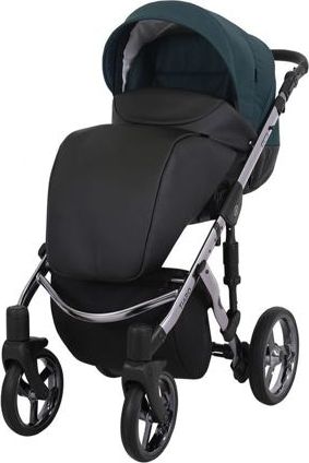 Kočárek Kunert Tiaro Premium 2021 dvojkombinace Stříbrný rám - black/dark petrol - obrázek 2