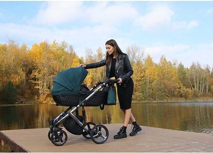 Kočárek Kunert Tiaro Premium 2021 dvojkombinace Stříbrný rám - black/dark petrol - obrázek 16