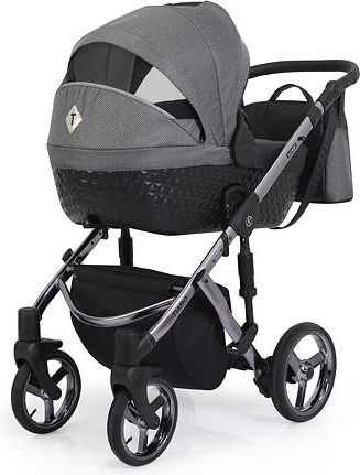 Kočárek Kunert Tiaro Premium 2021 dvojkombinace Stříbrný rám - black/flowers - obrázek 4
