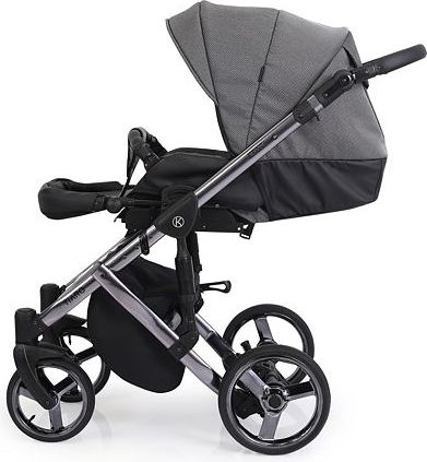 Kočárek Kunert Tiaro Premium 2021 dvojkombinace Stříbrný rám - black/flowers - obrázek 11
