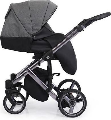 Kočárek Kunert Tiaro Premium 2021 dvojkombinace Stříbrný rám - black/flowers - obrázek 12