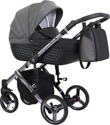 Kočárek Kunert Tiaro Premium 2021 dvojkombinace Stříbrný rám - black/grey - obrázek 1