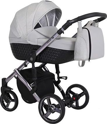 Kočárek Kunert Tiaro Premium 2021 dvojkombinace Stříbrný rám - black/light grey - obrázek 1