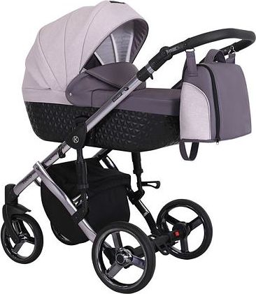 Kočárek Kunert Tiaro Premium 2021 dvojkombinace Stříbrný rám - black/violet - obrázek 1
