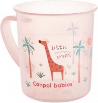 Hrneček Canpol Babies - průhledný/růžový - Žirafka - obrázek 1