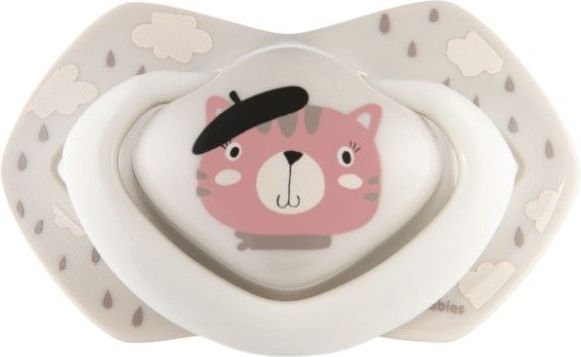 Canpol Babies 2 ks symetrických silikonových dudlíků, 0-6m, Bonjour Paris, růžová/šedá - obrázek 3