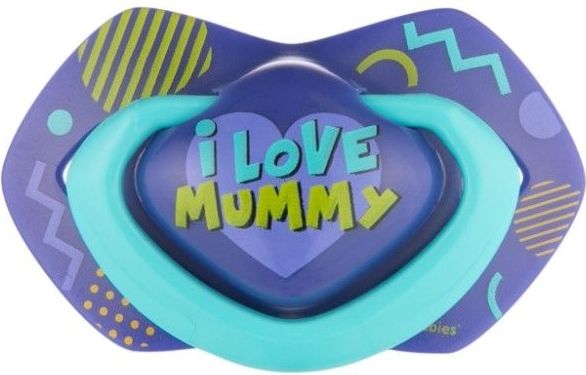 Canpol Babies 2 ks symetrických silikonových dudlíků, 0-6m, Neon Love Baby, modré - obrázek 2