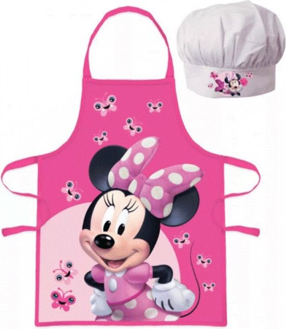 Javoli - Dětská zástěra a kuchařská čepice myška Minnie Mouse Disney ❤ motýlci - obrázek 1