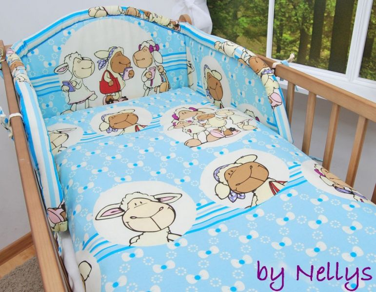 Baby Nellys Baby Nellys Bavlněné povlečení Ovečka Jolly modrá, 135x100 cm - obrázek 1