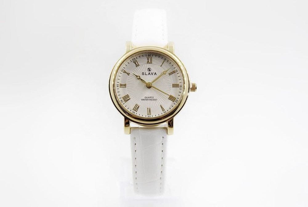 Slava Time Dámské malé hodinky s úzkým bílým páskem SLAVA Barva: bílá, Velikost: UNI - obrázek 1