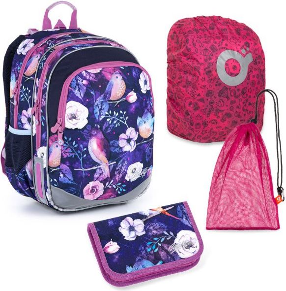 Školní batoh 4 dílný set ptáček ELLY 21004 G Large Topgal - obrázek 1