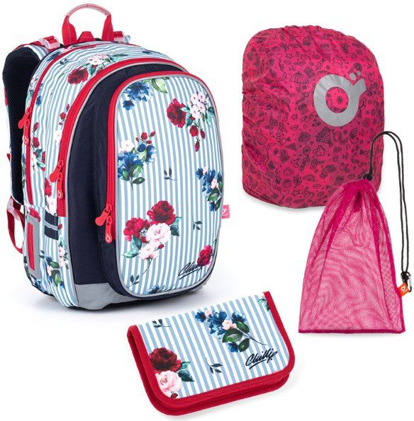 Školní batoh 4 dílný set květy MIRA 21008 G Large Topgal - obrázek 1