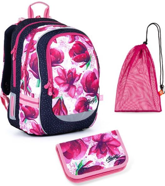Školní batoh 3 dílný set květy CODA 21009 G Medium Topgal - obrázek 1