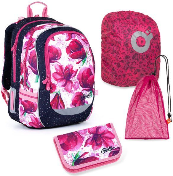 Školní batoh 4 dílný set květy CODA 21009 G Large Topgal - obrázek 1