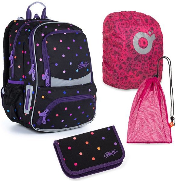 Školní batoh 4 dílný set puntíky NIKI 21011 G Large Topgal - obrázek 1