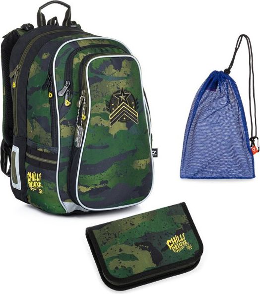 Školní batoh 3 dílný set Army LYNN 21018 B Medium Topgal - obrázek 1