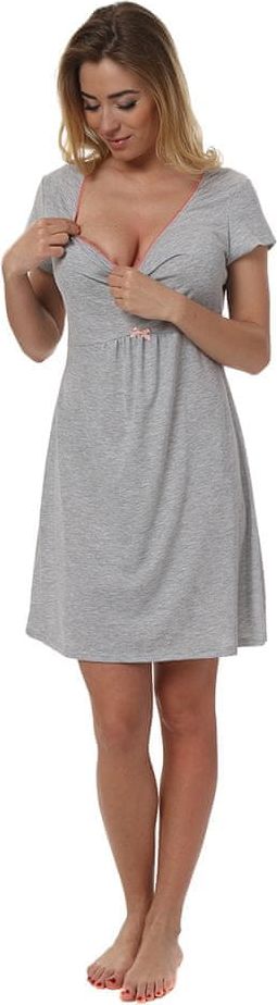 Stylomat Těhotenská noční košile Dagna šedá, velikost L - obrázek 1