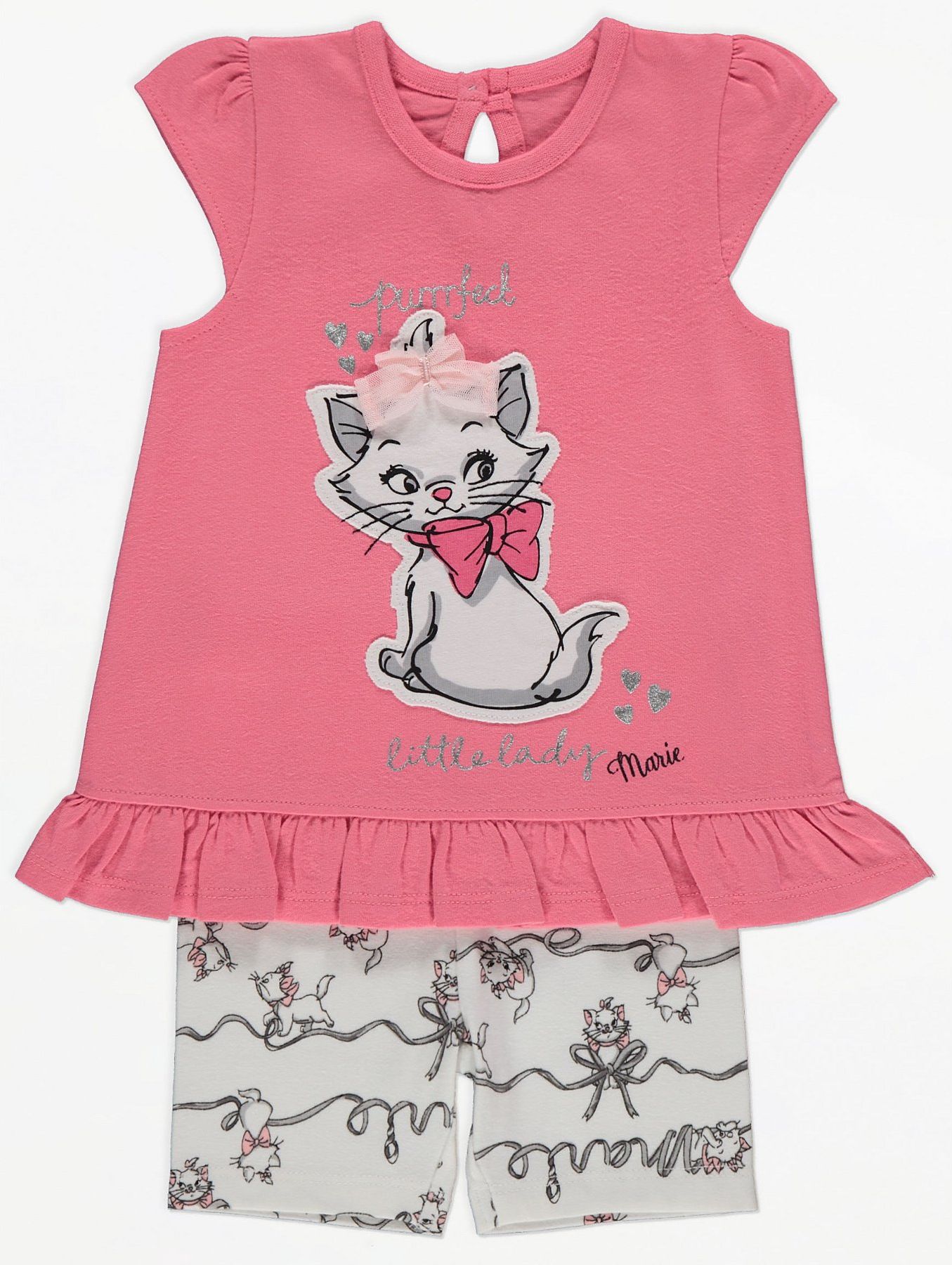 Kojenecké tričko a kraťásky GEORGE, růžové, motiv kočka Marie Velikost: 56 - 62cm (0 - 3 měsíce) - obrázek 1