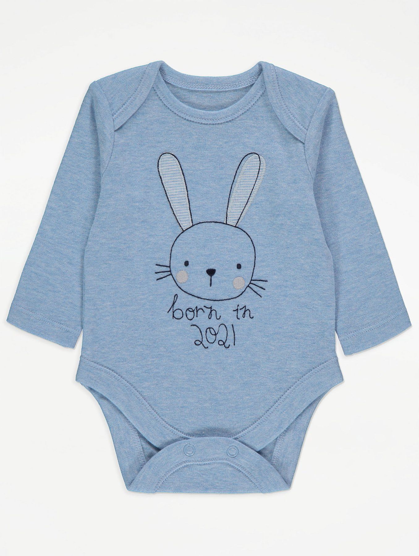 Kojenecké body GEORGE, dlouhý rukáv, motiv Born in 2021 Velikost: 56 - 62cm (0 - 3 měsíce) - obrázek 1