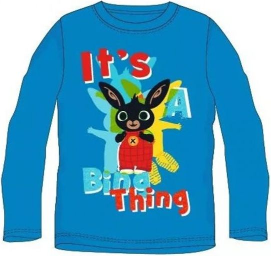 E plus M - Chlapecké / dětské bavlněné tričko s dlouhým rukávem Zajíček Bing - modré 92 - obrázek 1