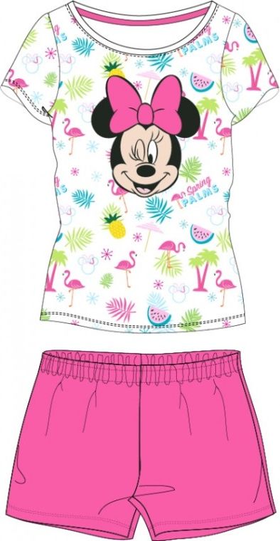 E plus M - Letní dívčí bavlněné pyžamo s krátkým rukávem myška Minnie Mouse - růžové 104 - obrázek 1
