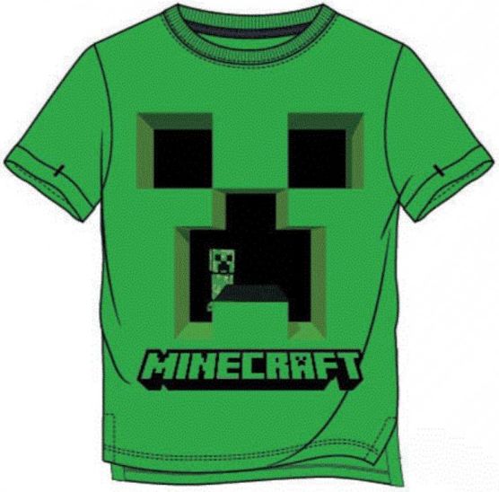 MOJANG official product - Chlapecké bavlněné tričko s krátkým rukávem Minecraft Creeper - zelené 140 - obrázek 1