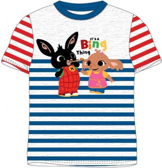 E plus M - Chlapecké tričko s krátkým rukávem Zajíček Bing a Sula - šedé 98 - obrázek 1