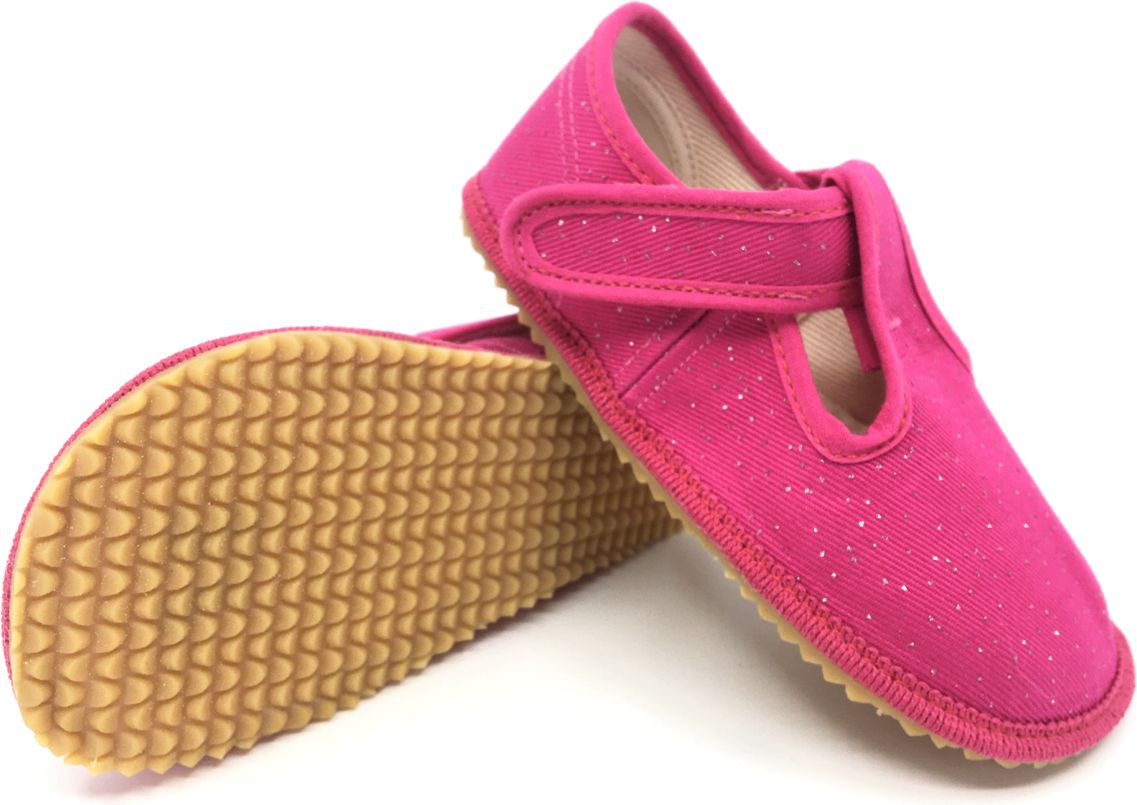 Beda barefoot bačkory růžová třpytka (BF 060010/W) Velikost: 22 - obrázek 1