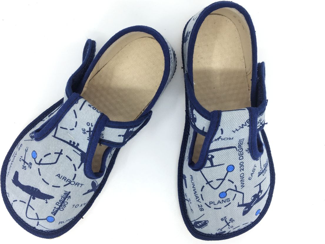 Beda barefoot bačkory šedá letadla (BF 060010/W) Velikost: 22 - obrázek 2