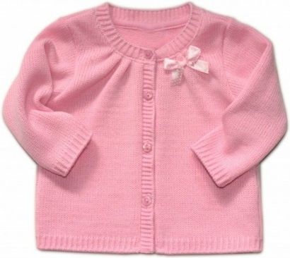 Kojenecký svetřík K-Baby s mašličkou - růžový, Velikost koj. oblečení 62 (2-3m) - obrázek 1