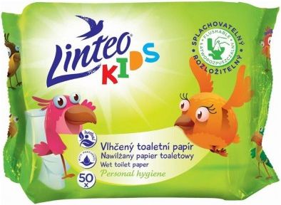 Dětský vlhčený toaletní papír Linteo KIDS 50ks, Dle obrázku - obrázek 1