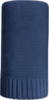 Bambusová pletená deka NEW BABY 100x80 cm tmavě modrá, Modrá - obrázek 1
