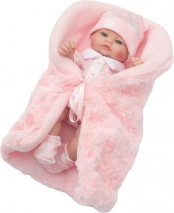 Luxusní dětská panenka-miminko Berbesa Anička 28cm, Růžová - obrázek 1