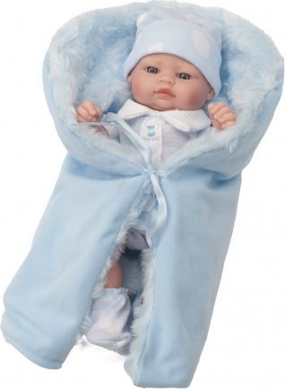 Luxusní dětská panenka-miminko Berbesa Barborka 28cm, Modrá - obrázek 1