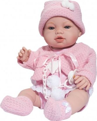 Luxusní dětská panenka-miminko Berbesa Nela 43cm, Růžová - obrázek 1
